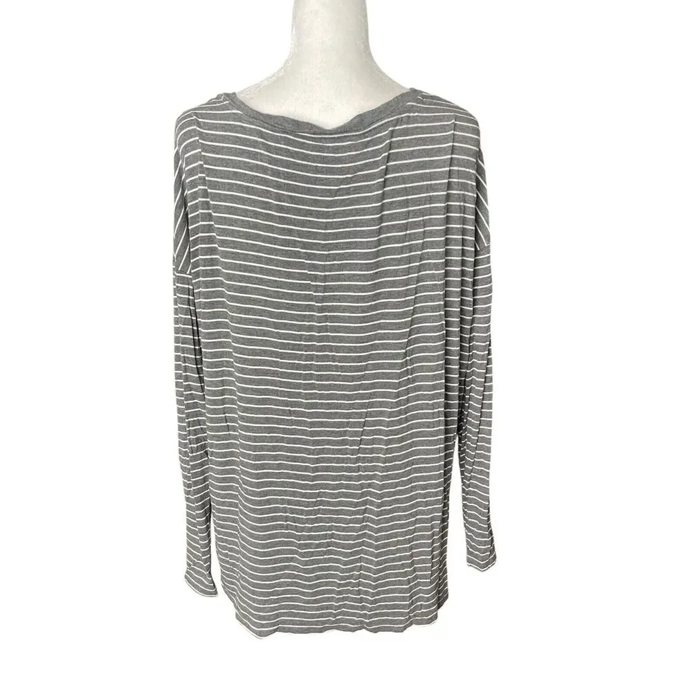 American Eagle Soft Sexy Large Tunic Top Vneck Long Sleeve Tee Gray
